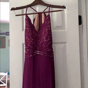 maroon prom dress